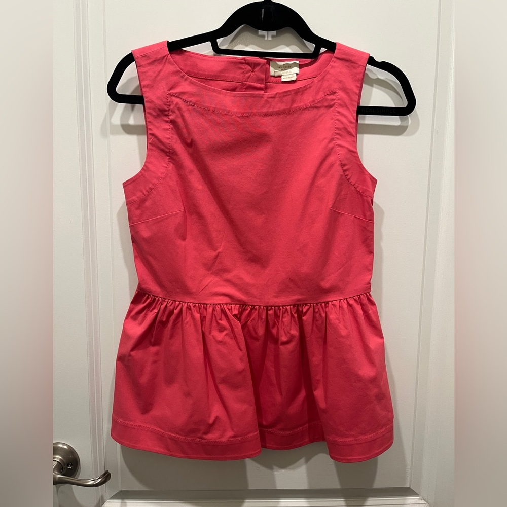 Kate Spade Vibrant Peplum Pink Top